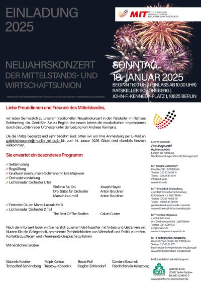 Einladung zum Neujahrskonzert 2025